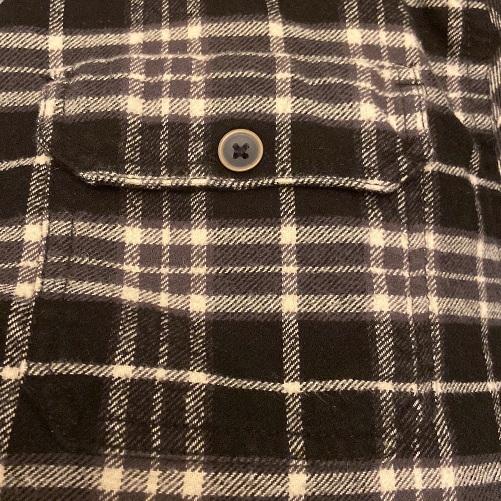 JACHS Black White Long Sleeve Plaid Flannel Shirt - Men's Medium. - Picture 4 of 7